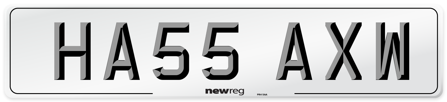 HA55 AXW Number Plate from New Reg